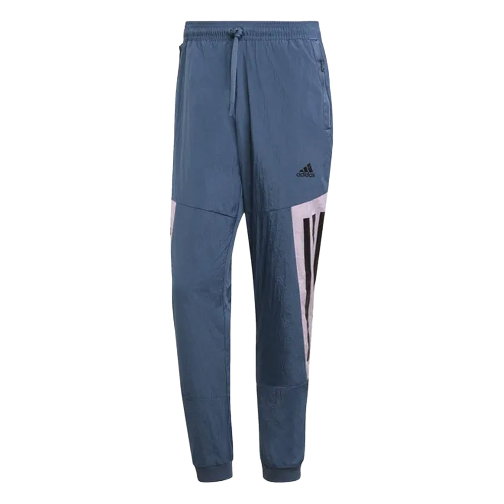 Blue - Front - Adidas Mens Future Icons Stripe Tracksuit Bottoms
