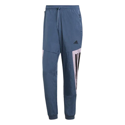 Blue - Front - Adidas Mens Future Icons Stripe Tracksuit Bottoms