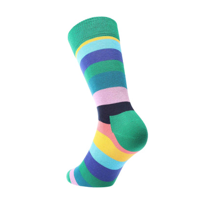 Green - Back - Happy Socks Unisex Adult Striped Socks