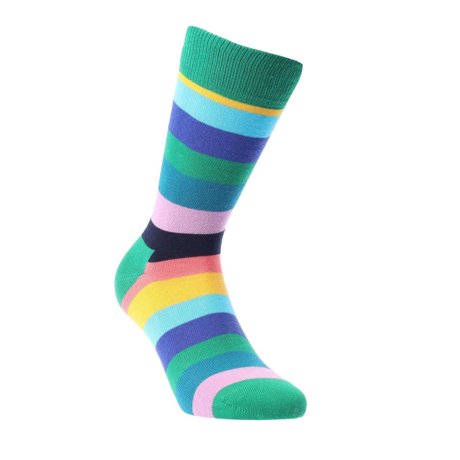 Green - Front - Happy Socks Unisex Adult Striped Socks