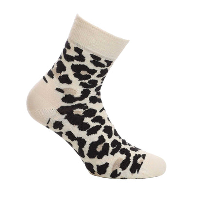 Leopard - Front - Happy Socks Unisex Adult Leopard Crew Socks