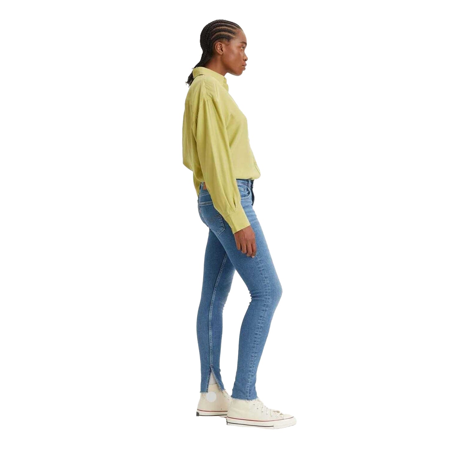 Blue - Side - Levis Womens-Ladies 721 High Rise Skinny Jeans