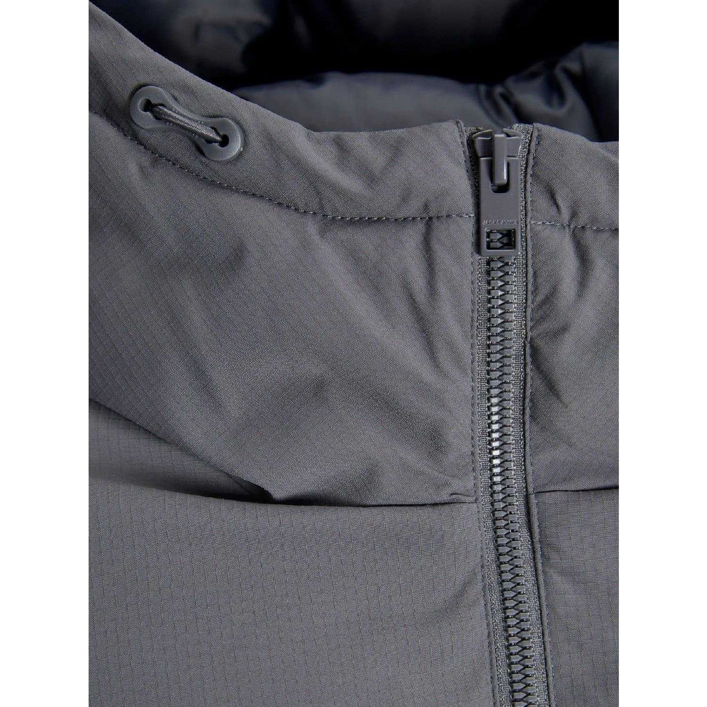 Grey - Back - Jack And Jones Mens Brady Long Puffer Jacket