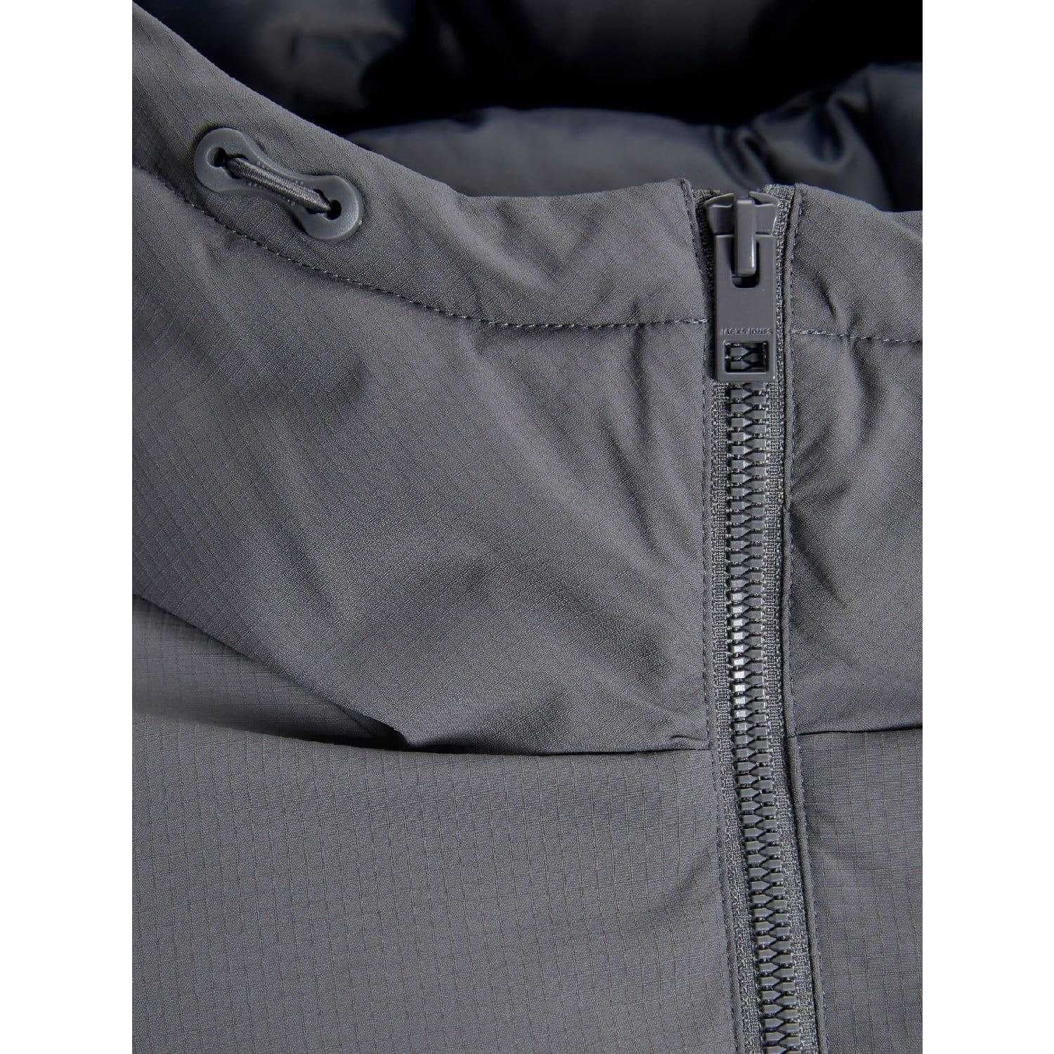 Grey - Back - Jack And Jones Mens Brady Long Puffer Jacket