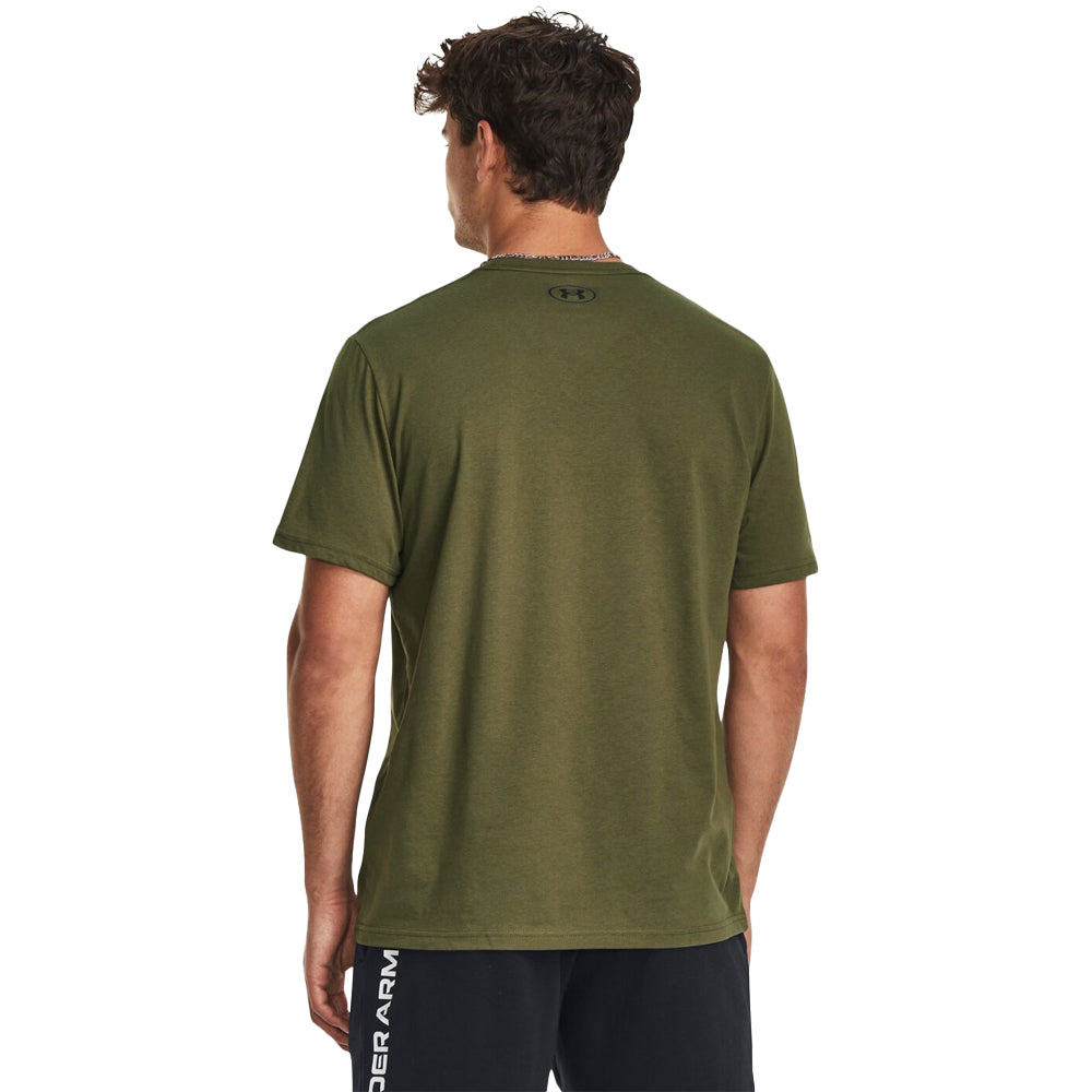Green - Back - Under Armour Mens Stacked Logo T-Shirt