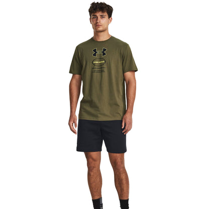 Green - Side - Under Armour Mens Stacked Logo T-Shirt