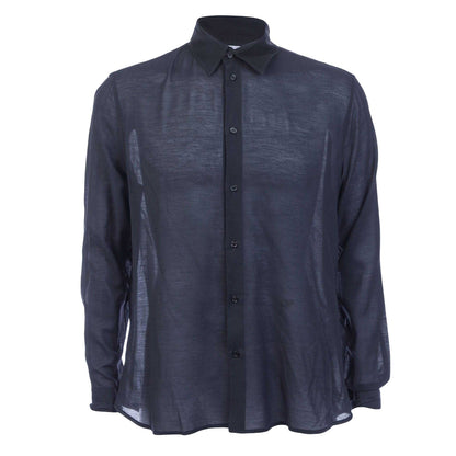 Black - Front - Off White Mens Embroidered Silk Round Shirt