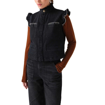 Black - Side - seventy + mochi Womens-Ladies Pablo Waistcoat