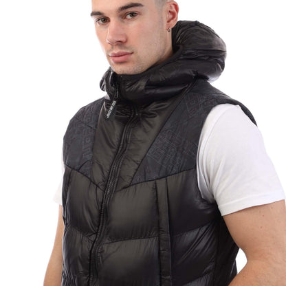 Black - Side - Duck and Cover Mens Rierson Hooded Gilet
