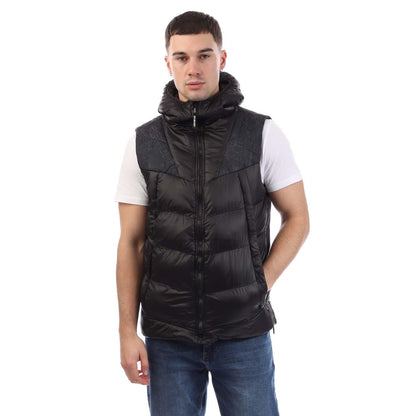 Black - Front - Duck and Cover Mens Rierson Hooded Gilet