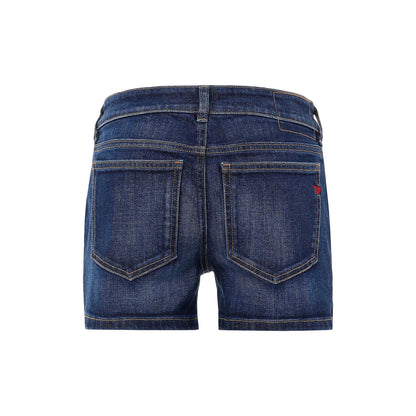 Blue - Back - Diesel Womens-Ladies De-Lyla Denim Shorts