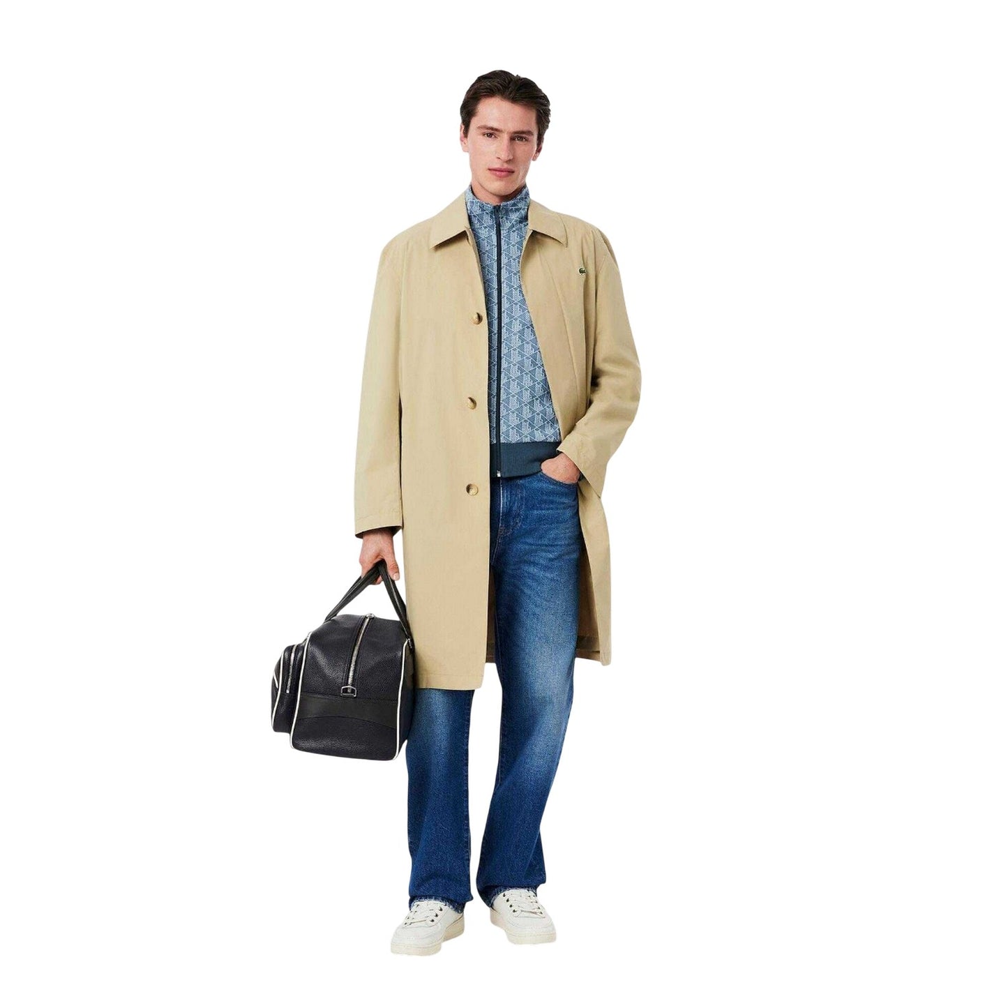 Blue - Close up - Lacoste Mens Paris Jacquard Zipped Track Jacket