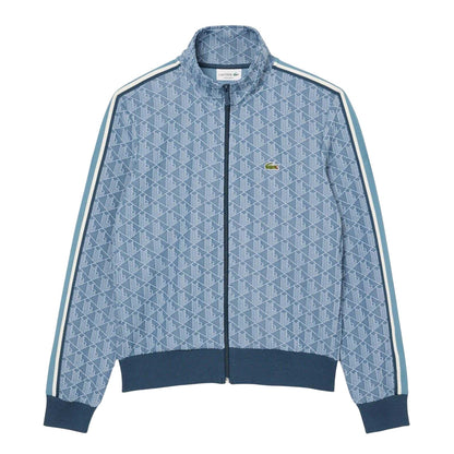 Blue - Front - Lacoste Mens Paris Jacquard Zipped Track Jacket