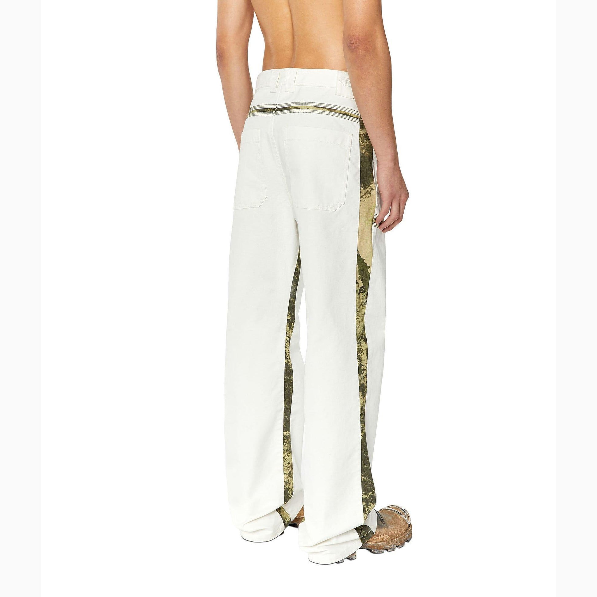 White - Back - Diesel Mens P-Me Canvas Printed Trousers