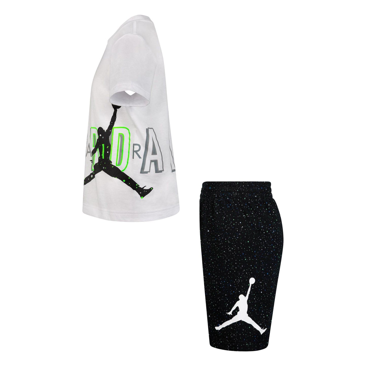 Black-White - Lifestyle - Nike Childrens-Kids Air Jordan Speckle Top & Bottom Set