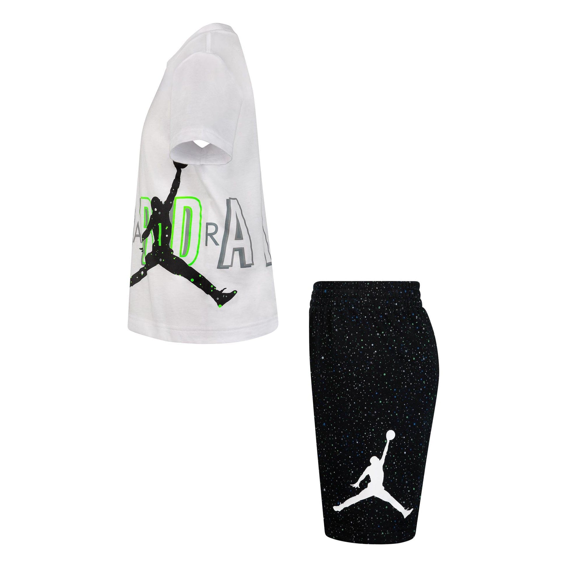Black-White - Lifestyle - Nike Childrens-Kids Air Jordan Speckle Top & Bottom Set