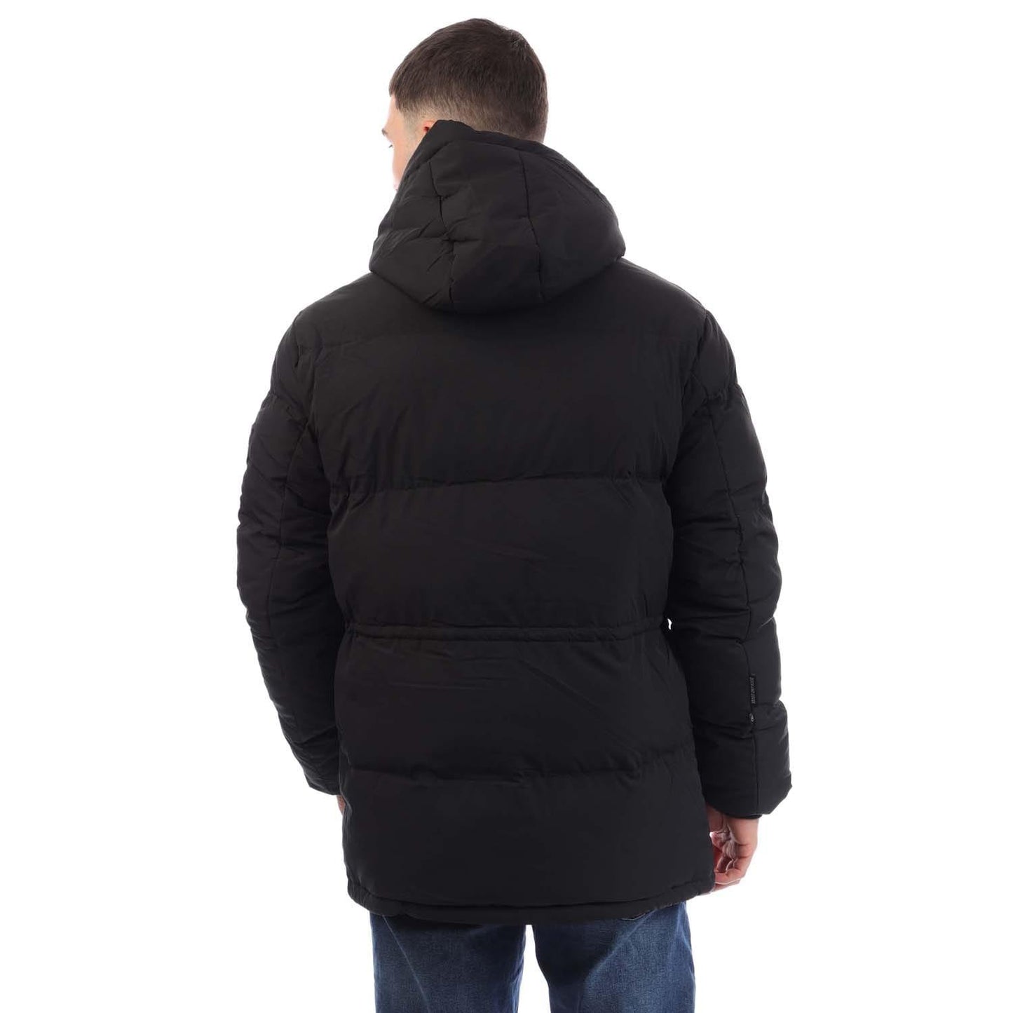 Black - Back - Duck and Cover Mens Fletchley Puffer Jacket