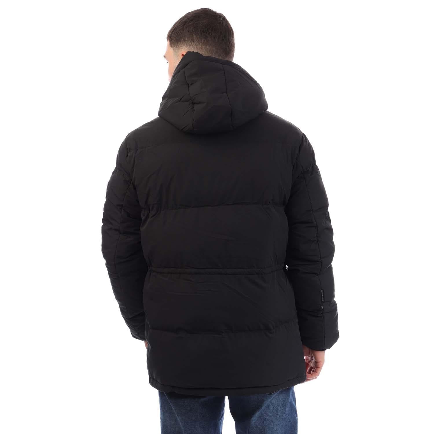 Black - Back - Duck and Cover Mens Fletchley Puffer Jacket