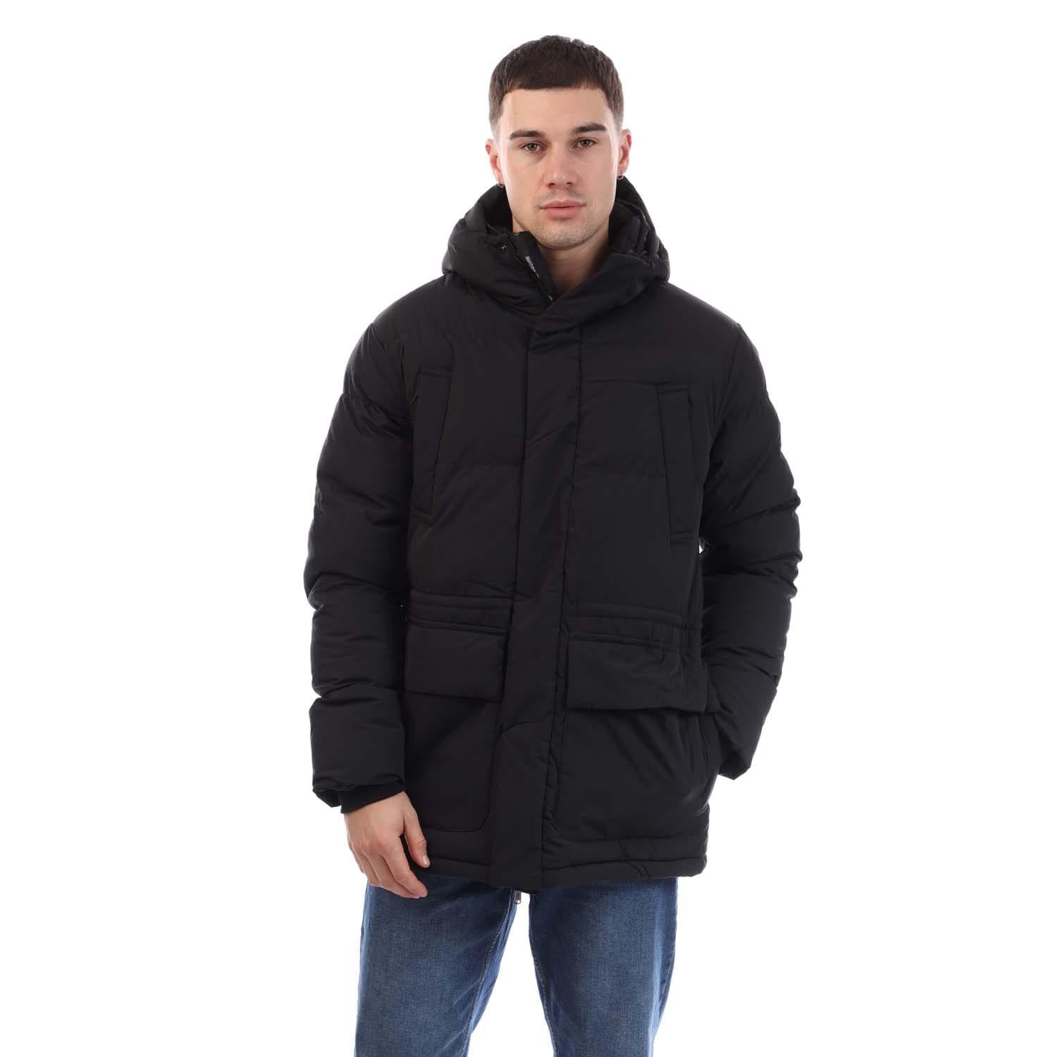 Black - Front - Duck and Cover Mens Fletchley Puffer Jacket