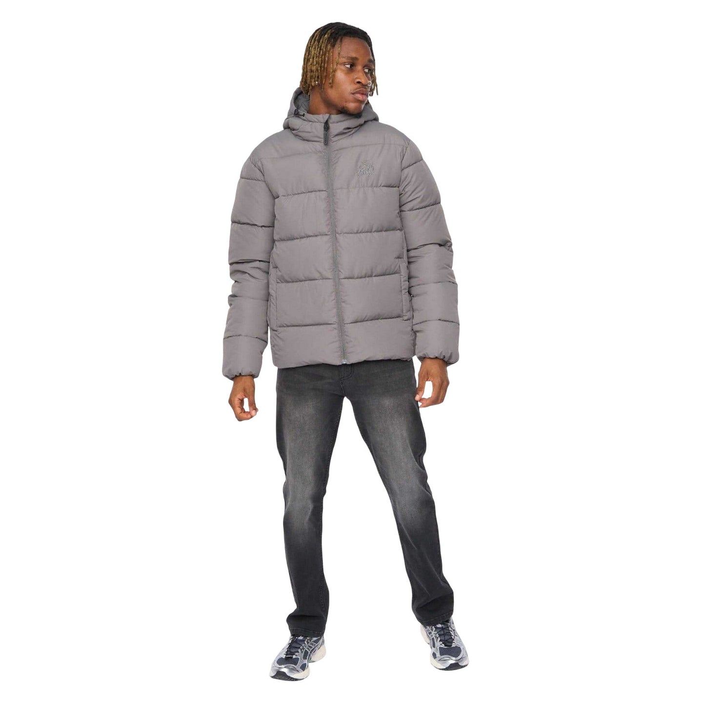 Grey - Close up - Kings Will Dream Mens Orlo Puffer Jacket