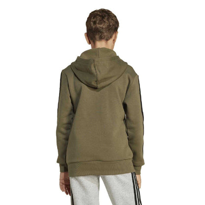Olive - Back - Adidas Childrens-Kids Essentials Full Zip Hoodie