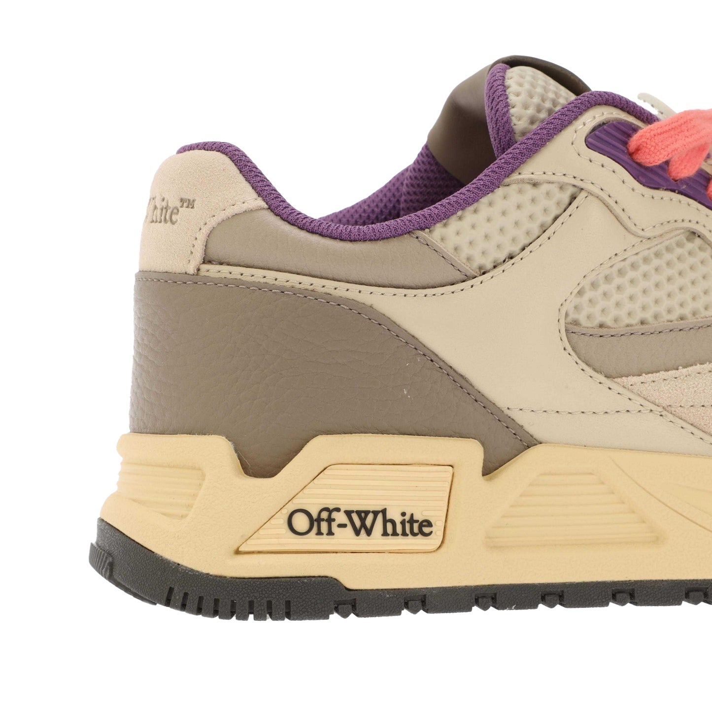 Beige - Pack Shot - Off White Womens-Ladies Kick Off Leather Trainers