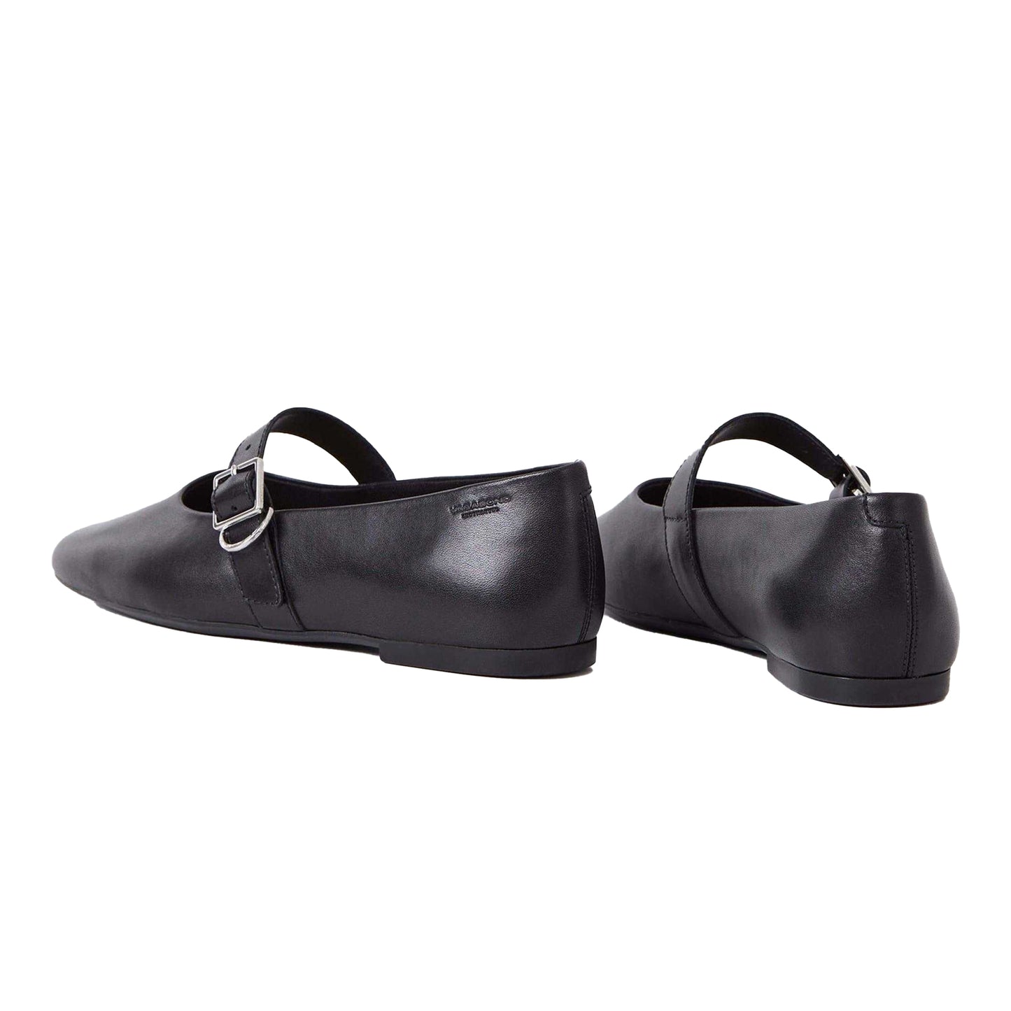 Black - Back - Vagabond Shoemakers Womens-Ladies Jolin Buckle Leather Ballet Flats
