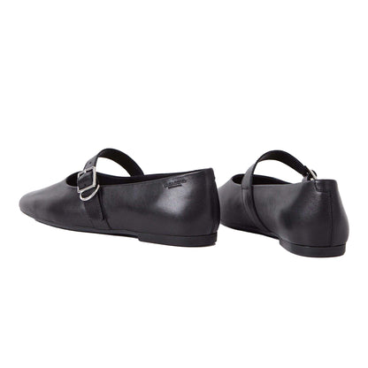 Black - Back - Vagabond Shoemakers Womens-Ladies Jolin Buckle Leather Ballet Flats