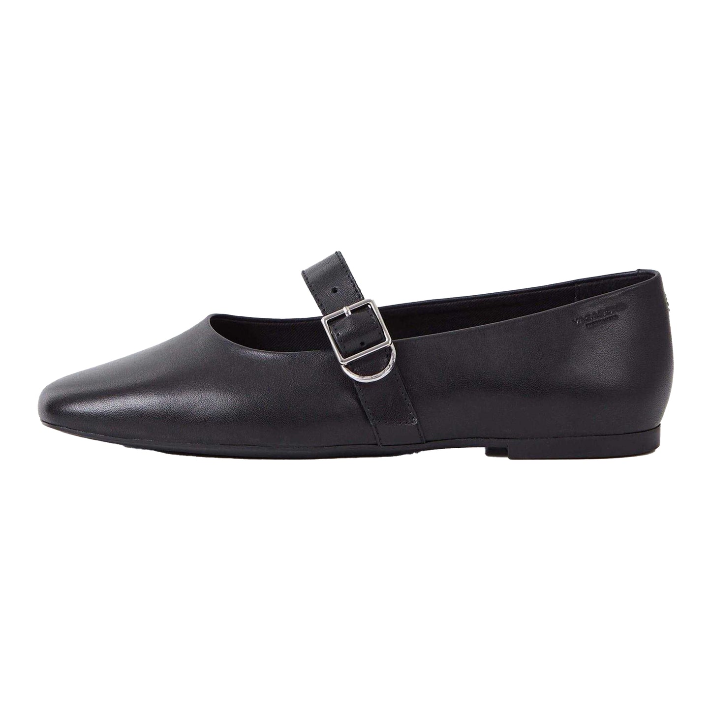 Black - Side - Vagabond Shoemakers Womens-Ladies Jolin Buckle Leather Ballet Flats
