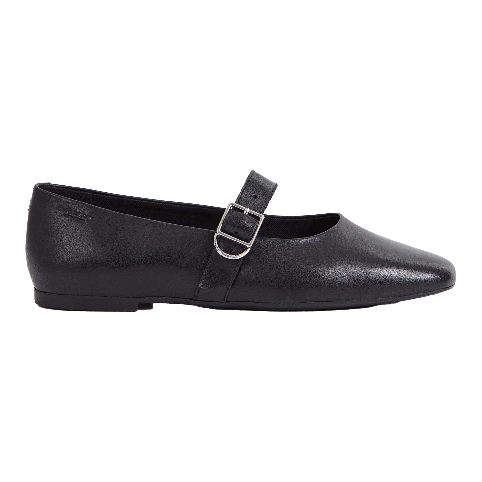 Black - Lifestyle - Vagabond Shoemakers Womens-Ladies Jolin Buckle Leather Ballet Flats