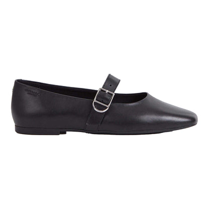 Black - Lifestyle - Vagabond Shoemakers Womens-Ladies Jolin Buckle Leather Ballet Flats