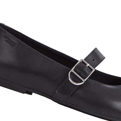 Black - Pack Shot - Vagabond Shoemakers Womens-Ladies Jolin Buckle Leather Ballet Flats