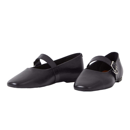 Black - Front - Vagabond Shoemakers Womens-Ladies Jolin Buckle Leather Ballet Flats