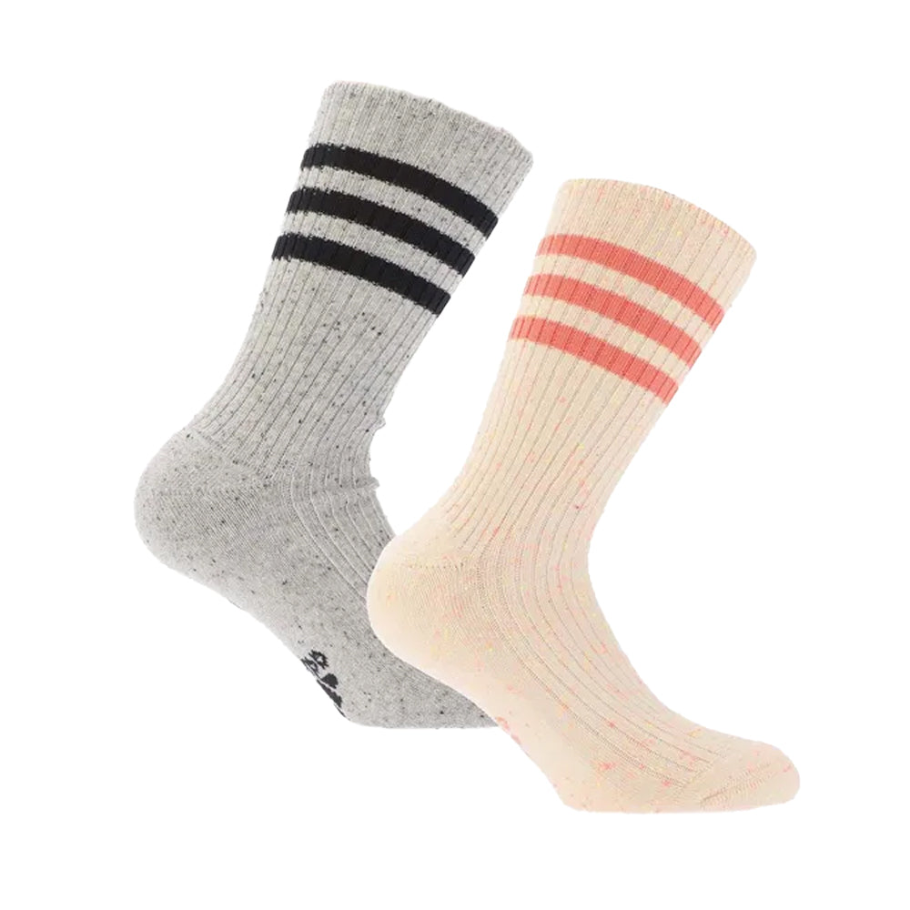 Grey-Beige - Back - Adidas Mens Lounge Crew Socks (Pack of 2)