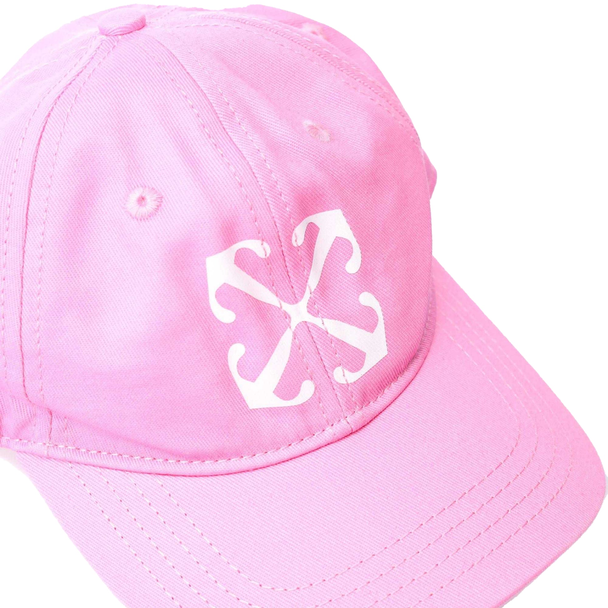 Pink-White - Pack Shot - Off White Childrens-Kids Arrow Baseball Cap