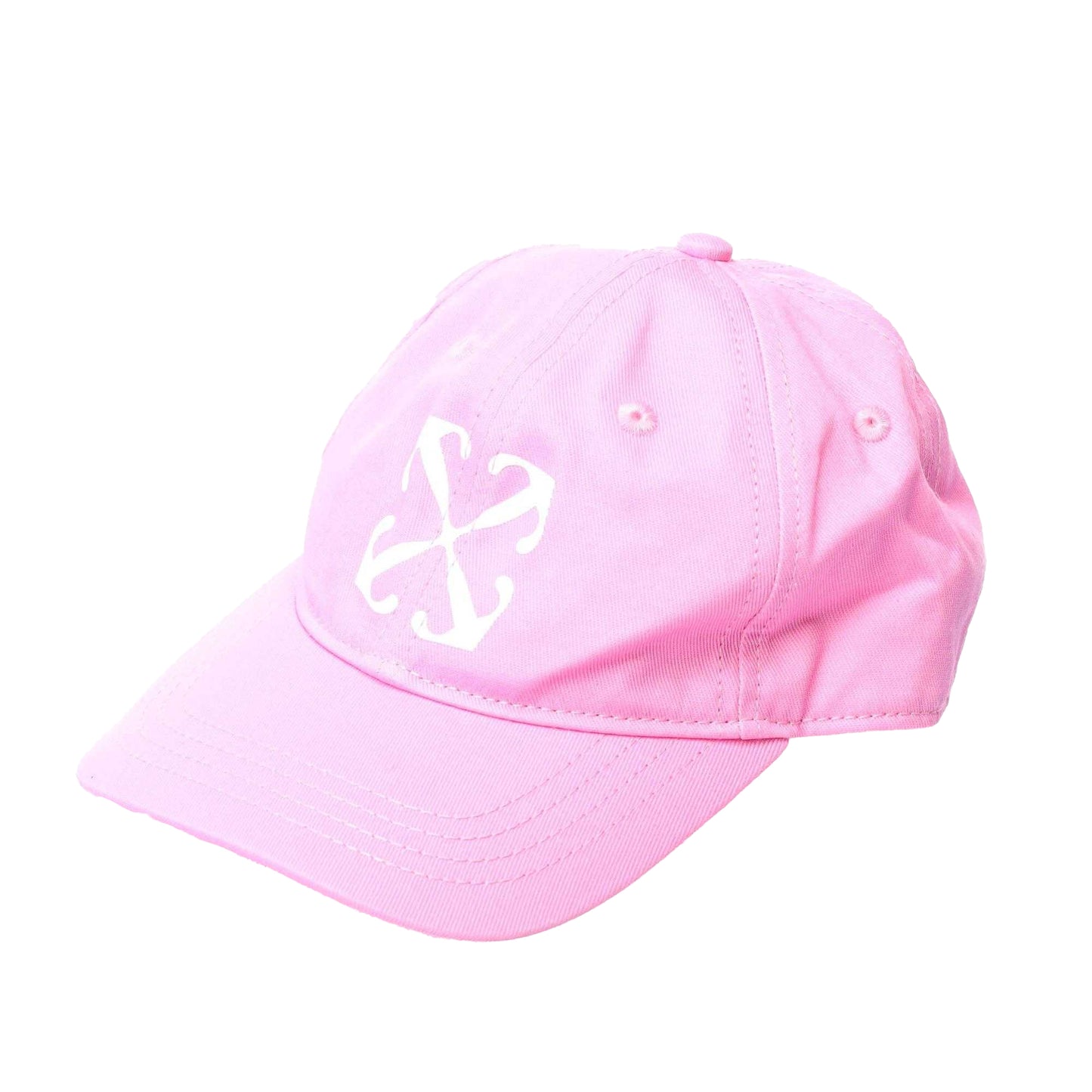 Pink-White - Front - Off White Childrens-Kids Arrow Baseball Cap