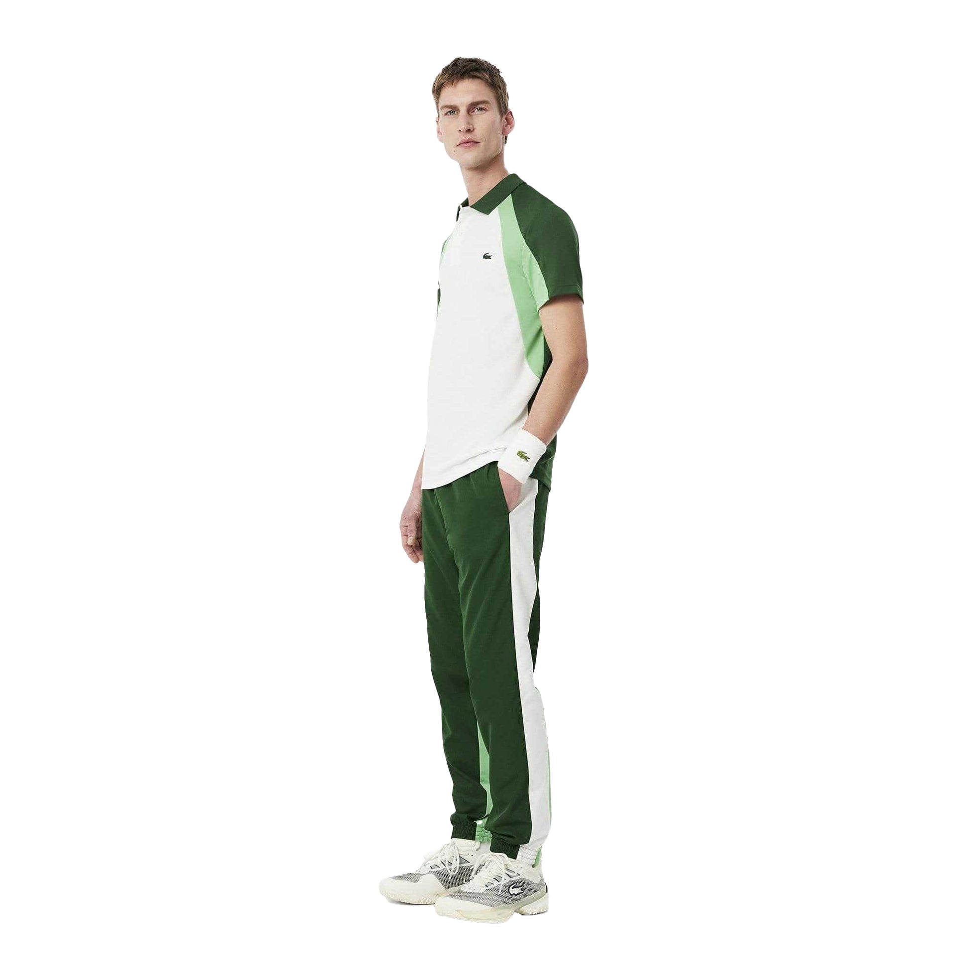 Green - Lifestyle - Lacoste Mens Colour Block Tennis Jogging Bottoms