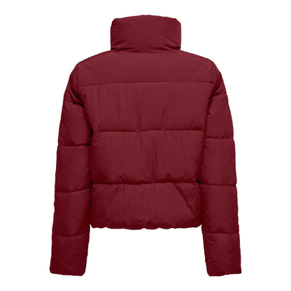 Wine - Back - Only Womens-Ladies Dolly Short Padded Jacket