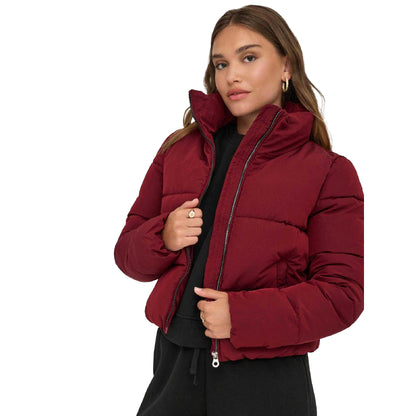 Wine - Lifestyle - Only Womens-Ladies Dolly Short Padded Jacket