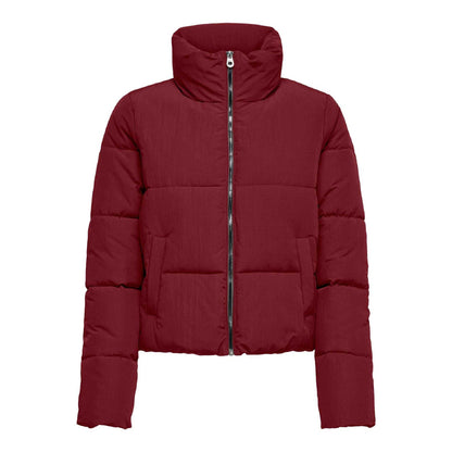 Wine - Front - Only Womens-Ladies Dolly Short Padded Jacket