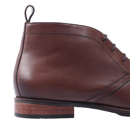 Brown - Pack Shot - Dune London Mens Mervin Leather Chukka Boots