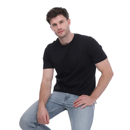 Navy - Side - Mercery Mens Boleyn Lux Jersey T-Shirt