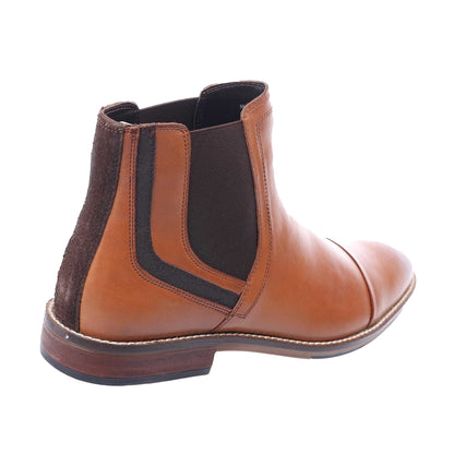 Tan - Back - Dune London Mens Chappy Casual Chelsea Boots