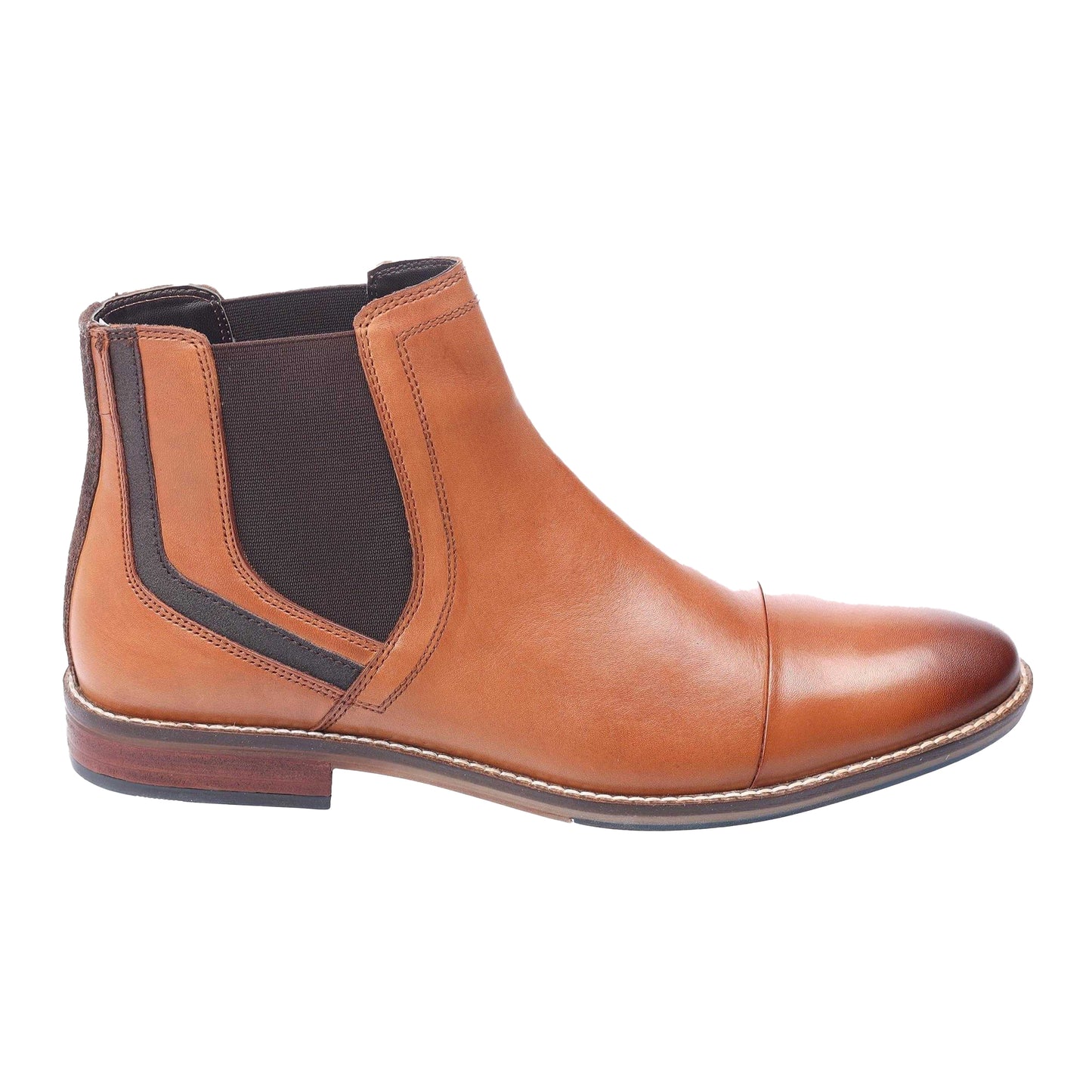Tan - Side - Dune London Mens Chappy Casual Chelsea Boots