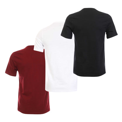 Black-White-Maroon - Back - Boss Mens Logo T-Shirt (Pack of 3)