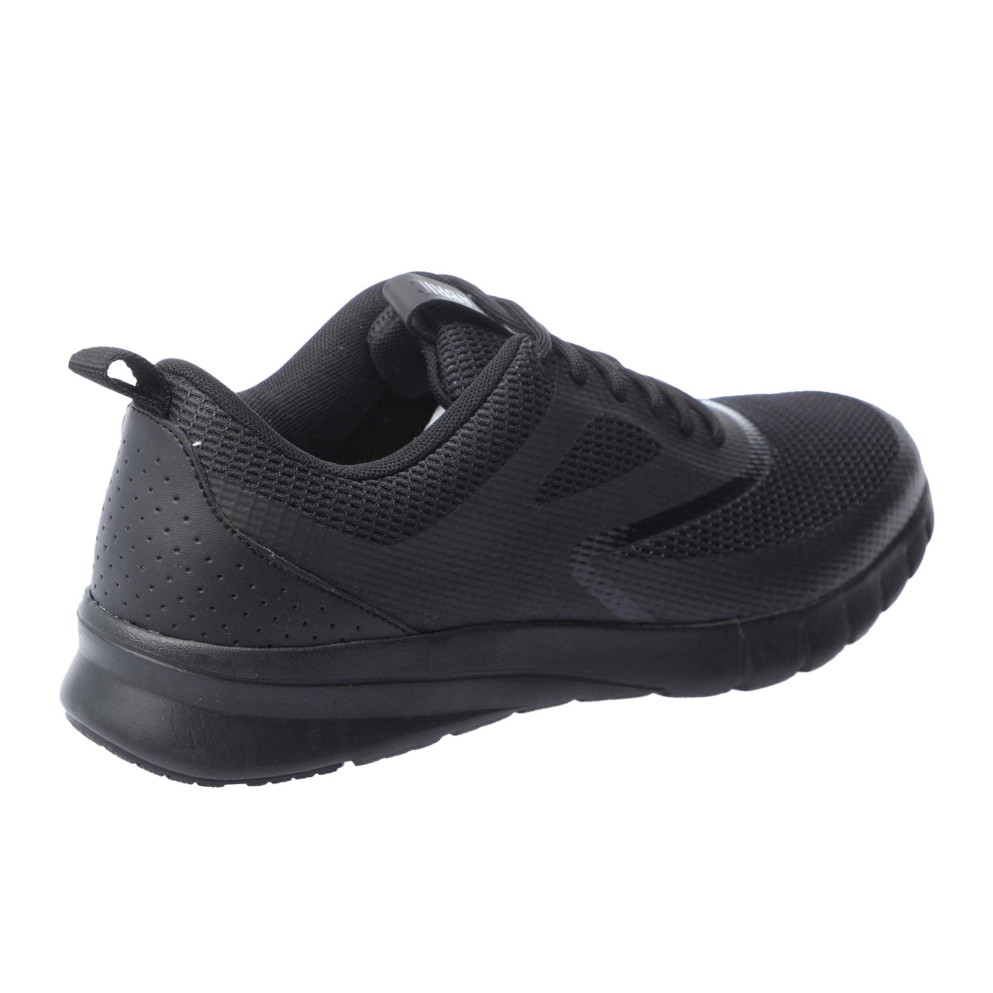 Black - Back - Fabric Mens Draco Plain Shoes