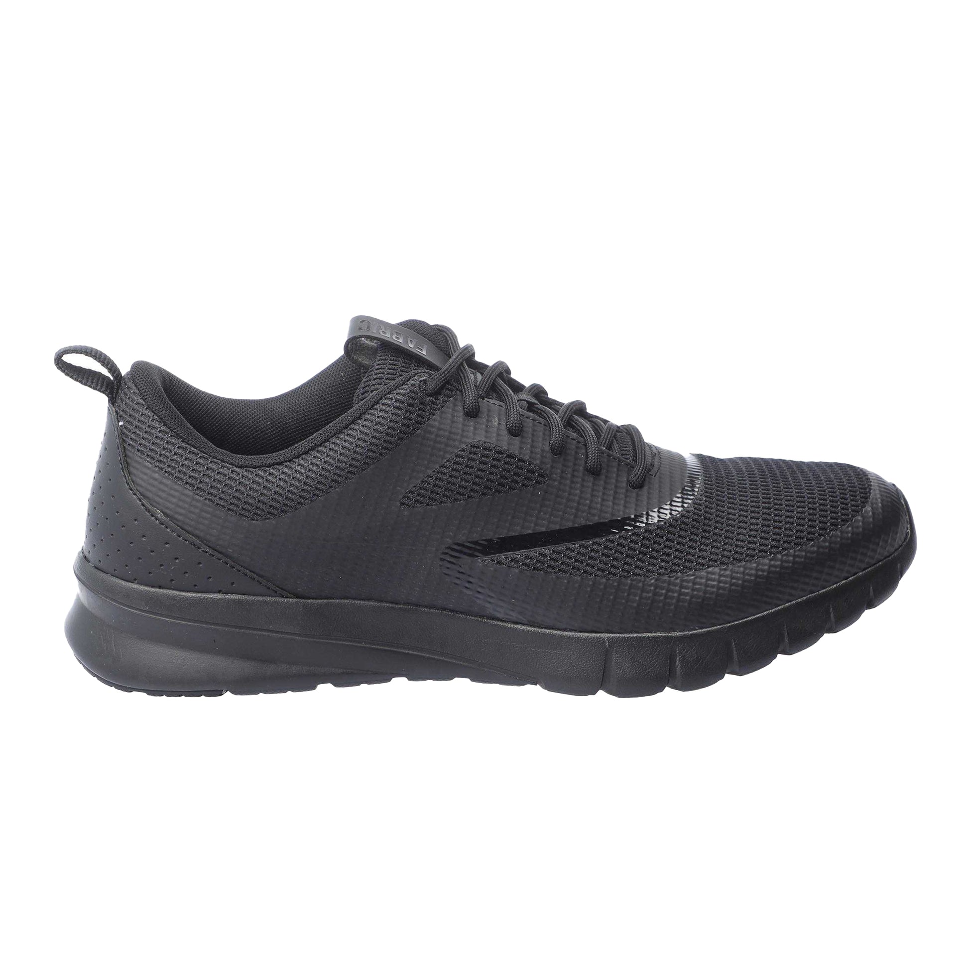 Black - Side - Fabric Mens Draco Plain Shoes
