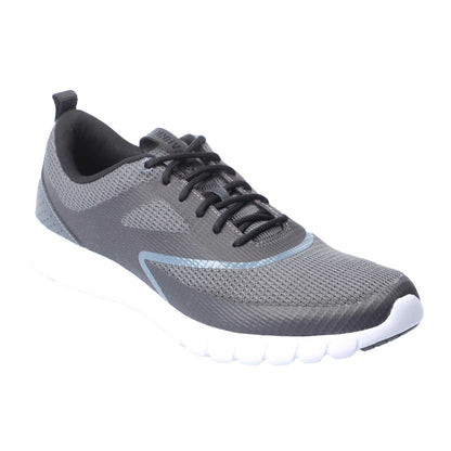 Grey - Front - Fabric Mens Draco Plain Shoes