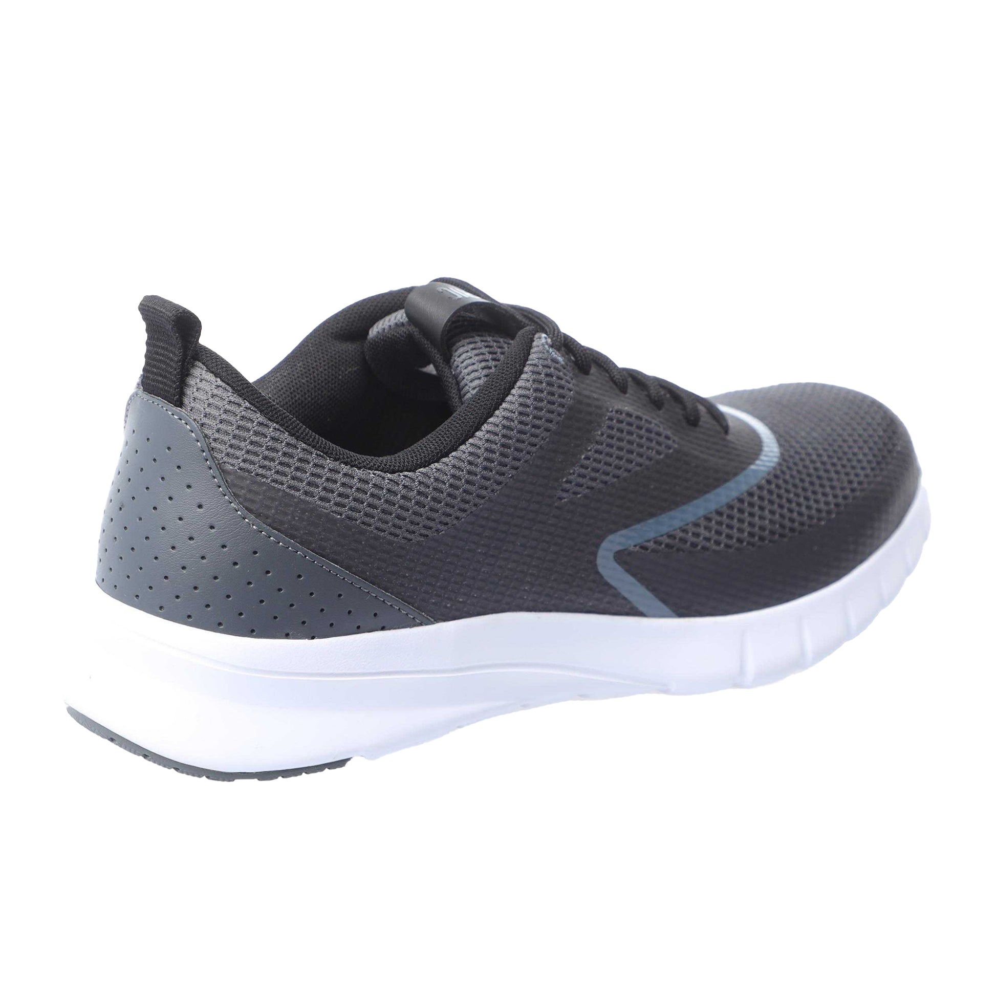 Grey - Back - Fabric Mens Draco Plain Shoes
