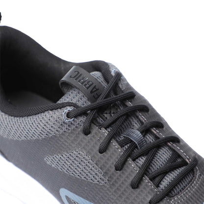 Grey - Pack Shot - Fabric Mens Draco Plain Shoes